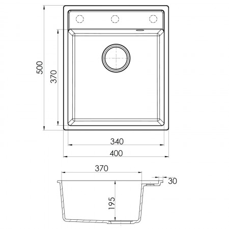 Кухонная мойка Fabiano Classic 40x50 Antracit A-29